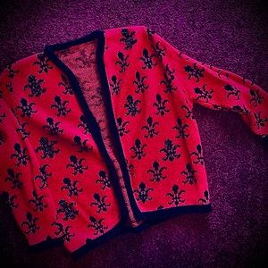 Rare 60’s Fleur de Lis 
embellished sweater